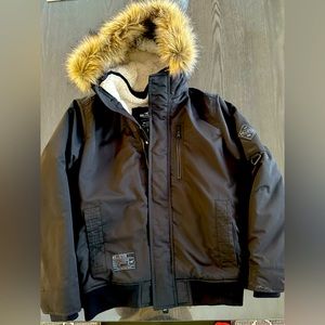 Men’s small black winter coat - Hollister